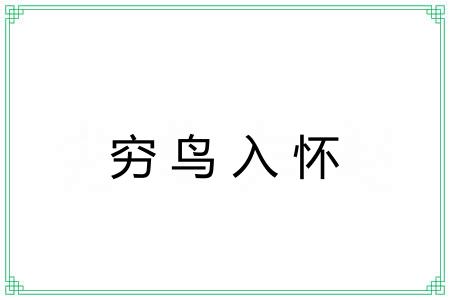 穷鸟入怀